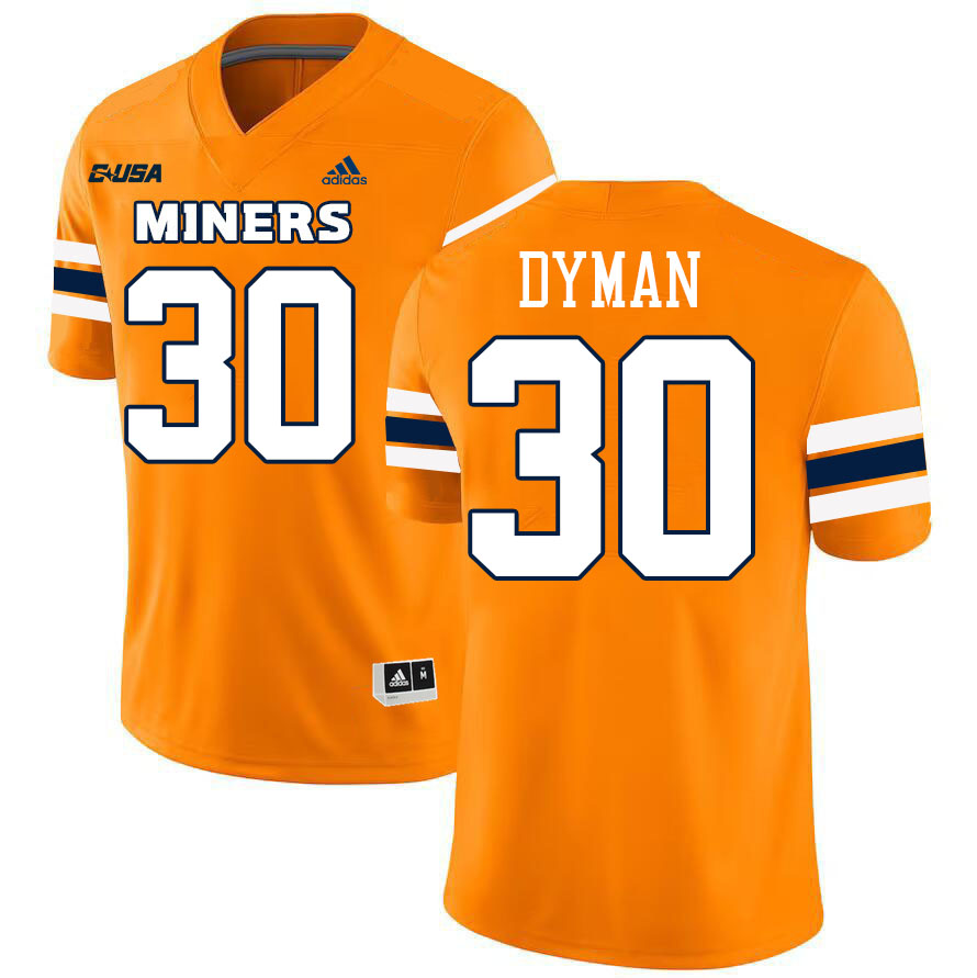 Nate Dyman UTEP Jersey,UTEP Miners #30 Nate Dyman College Football Jersey,Uniforms-Orange